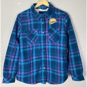 $85 Rustic Ridge Men's Size Small Blue/Purple Flannel Plaid Sherpa Lined Jacket